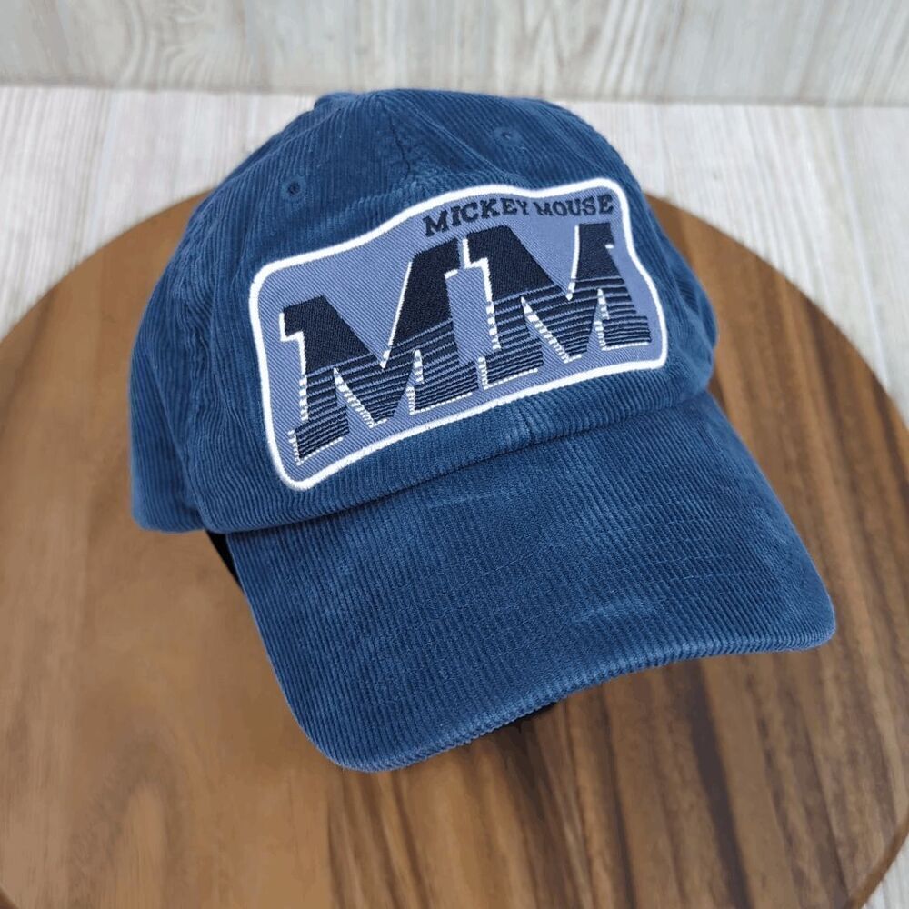 Vintage Disney Parks Authentic Mickey Mouse MM Adult Unisex Blue Hat Cap
